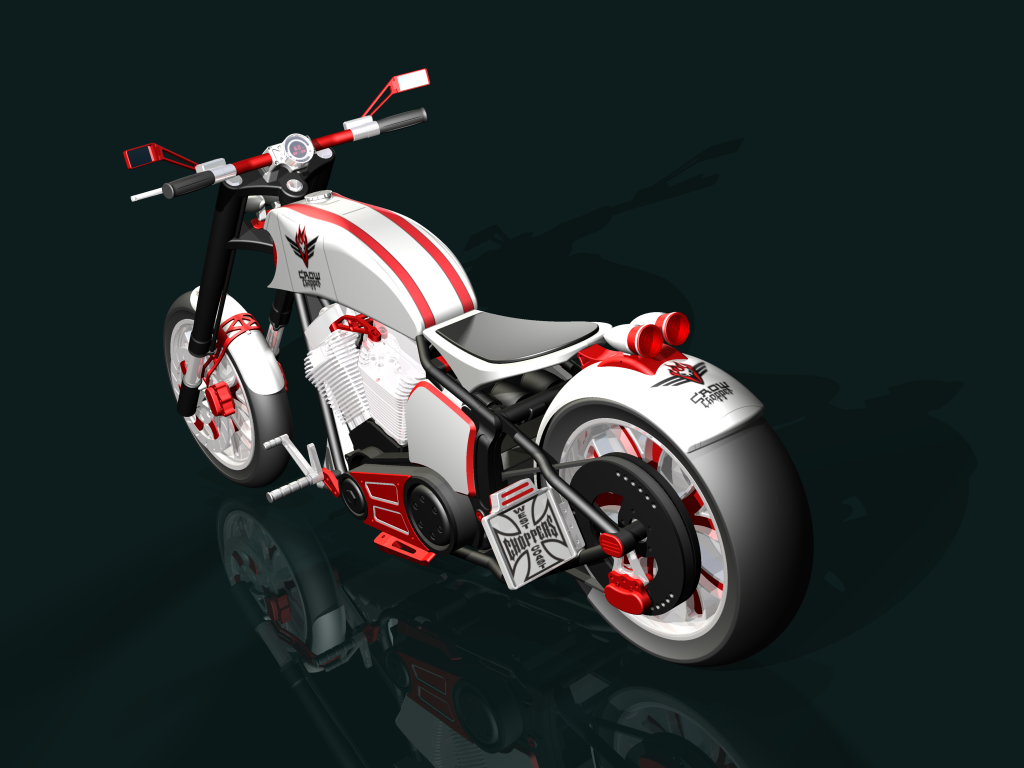 摩托车chopper-motorbike-crow-design-stp格式